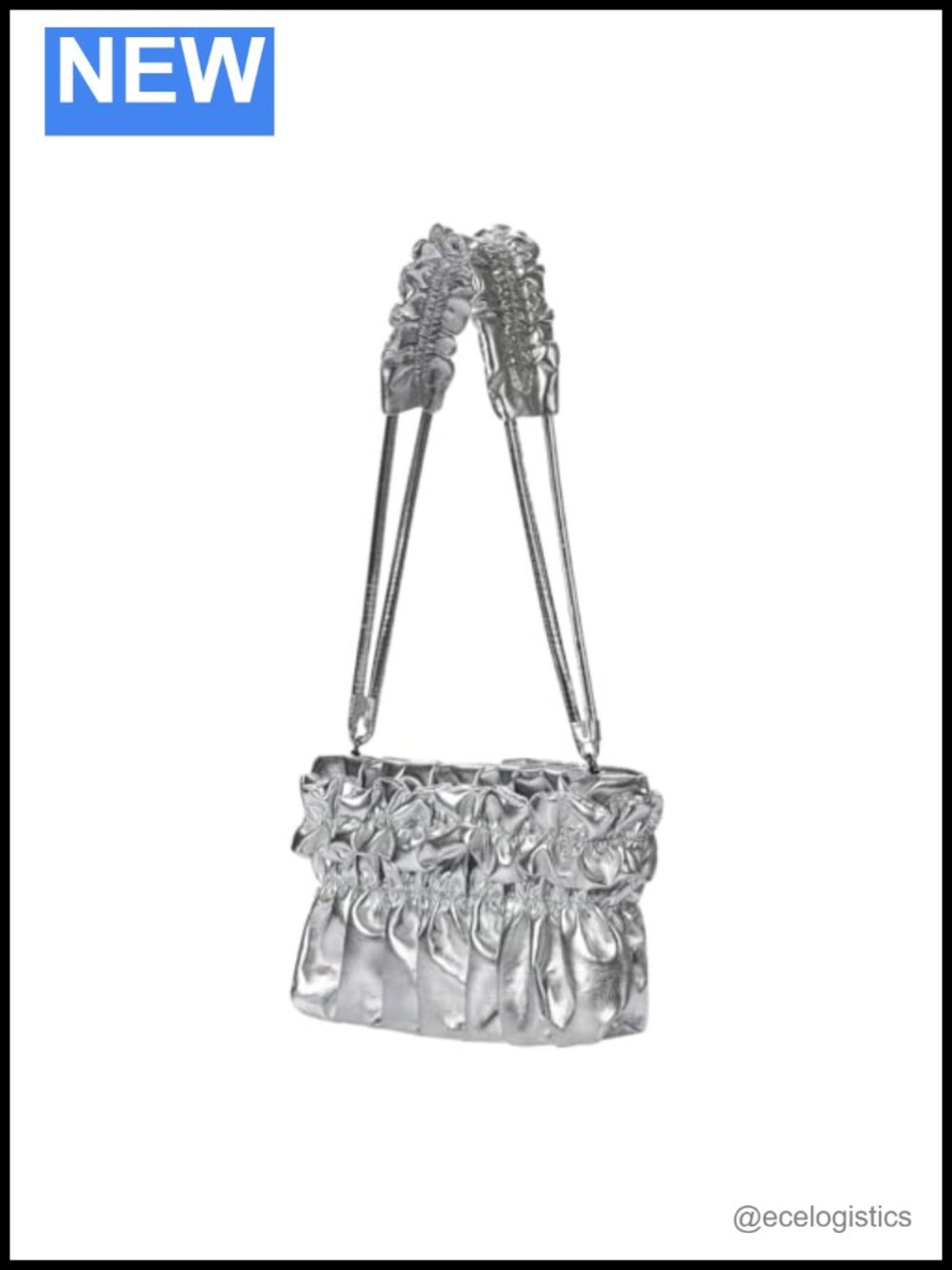 Ruched PU Leather Top Handle Bag Crossbody Tote with 2 Straps